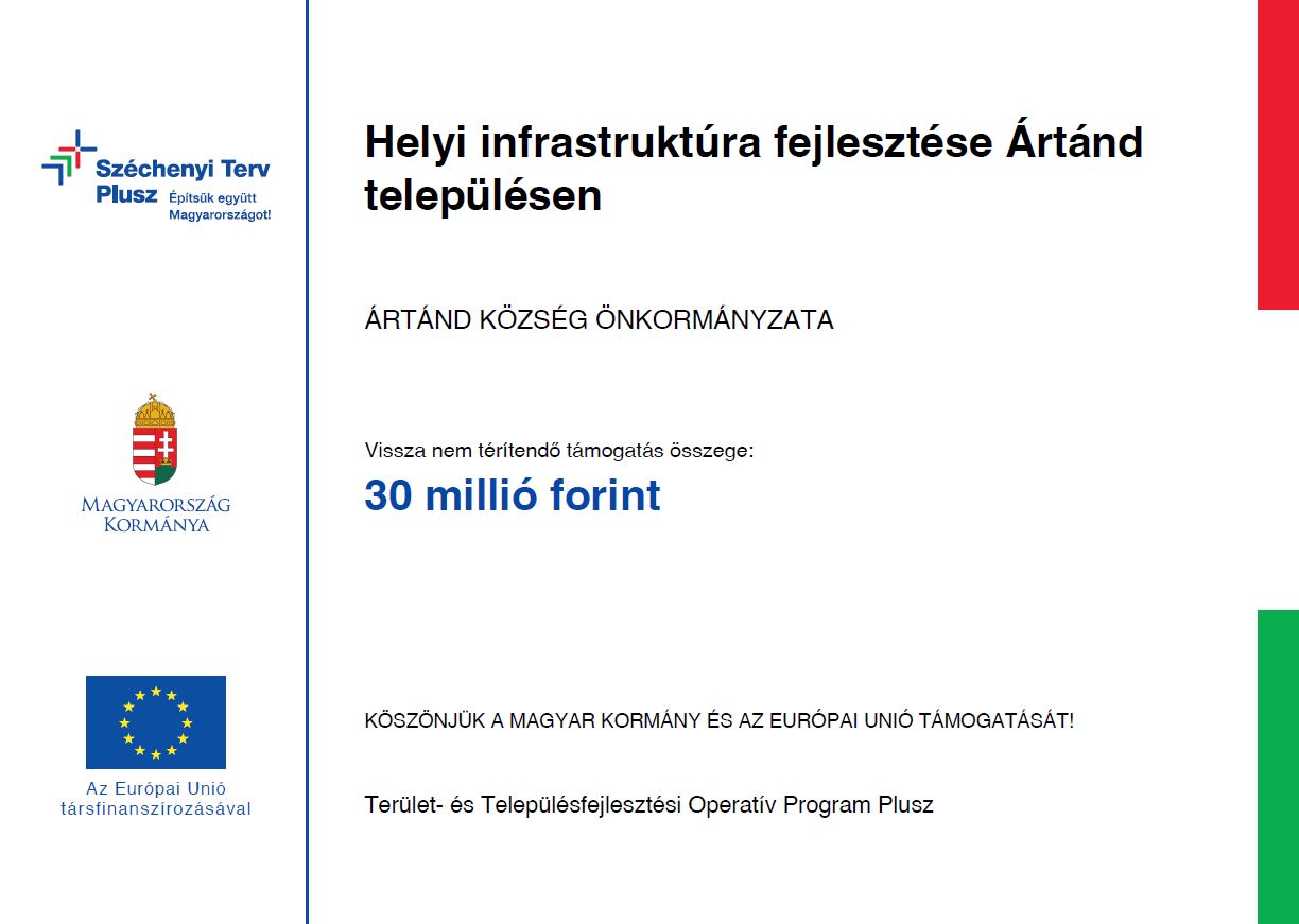 TOP_PLUSZ-1.2.1-21-HB1-2022-00014 - Helyi infrastruktúra fejlesztése Ártánd településen
